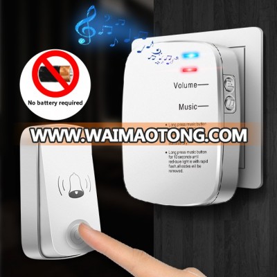 Wireless 220v doorbell with 1 transmitter 2 receivers US Plug ding dong door bell best wireless doorbell